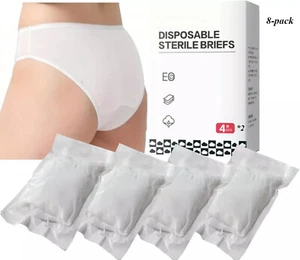 8Pcs Cotton Disposable Underwear for Women Pantie for Travel Spa Hospital Stay - Picture 1 of 8