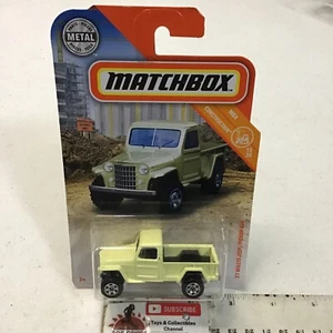 2019 MATCHBOX MBX CONSTRUCTION #15 YELLOW JEEP WILLYS PICKUP 1/64 THAILAND - Picture 1 of 5
