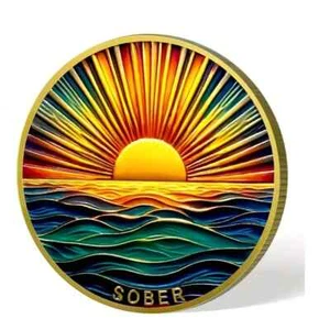 Sonnenlicht Nüchternheit Münze Inspirierende Erholung Medaille AA Chip Medaillon Geschenk - Bild 1 von 7