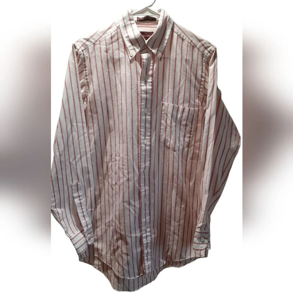 Camisa Ralph Lauren Chaps Para Hombre 14.5 Blanca Roja Rayas Preppy Western De Colección Foto 1 de 4