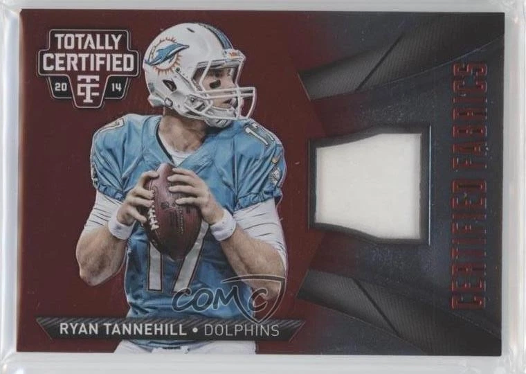 2014 Panini Totally Certified Certified Fabrics Red /100 Ryan Tannehill #CF-RT - Image 1 of 2