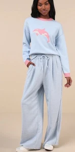 NUOVO maglione Tyler McGillivary Orca blu chiaro e rosa taglia XS - Foto 1 di 6