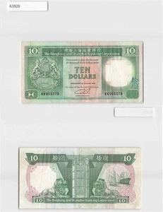 Hong Kong Banknote,  10 Dollars 1991 , China Chinese Currency Mpney[A3926]7j1 - Picture 1 of 1