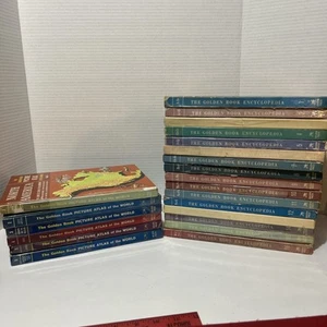 Das Goldene Buch Lexikon 1-16 & Bilderatlas der Welt 1-6 komplett 1959 - Bild 1 von 7
