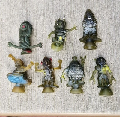 Vintage Rubber Jigglers Space Aliens Moon Platoon Monster Suction Cup 1960s 7PC - Image 1 of 4