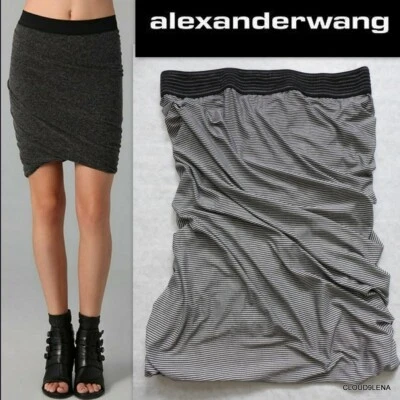 Falda T Alexander Wang Tejido a Rayas Torcida Cintura Ancha Talla M Foto 1 de 4