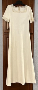 Vintage Handmade Intricate Lace Trim Off White/ivory Wedding/Formal Dress - Picture 1 of 5