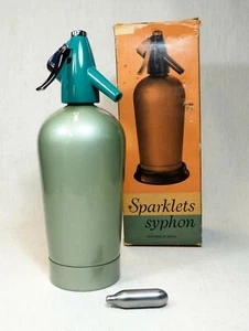 Vintage Mid-Century Sparklets Seltzer Siphon Hostmaster Mk2 Bottle Teal Green - Picture 1 of 7