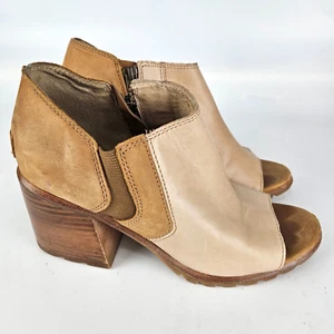 Stivaletti Sorel Nadia donna taglia:7 pelle marrone punta aperta tacco grosso scarpa - Foto 1 di 5