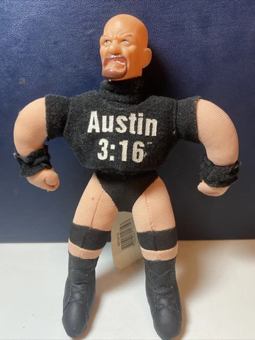 Vintage 1999 WWF Stone Cold Steve Austin 8" Plush Mischief Makers WCW WWE Clip Cover