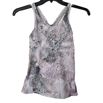 Camiseta sin mangas Lululemon para mujer espalda cruzada talla 4 Sugar Crush multi malla espalda no copa Foto 1 de 4