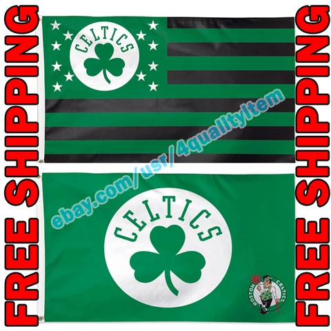 Deluxe Boston Celtics Logo USA Stars Stripes Flag Banner 3x5 ft NBA Fan 2021 NEW Cover