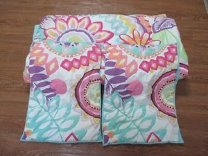 Pottery Barn Teen KEALA rosa türkis Blumen Paisley Quilt & Shams volle Größe - Bild 1 von 3