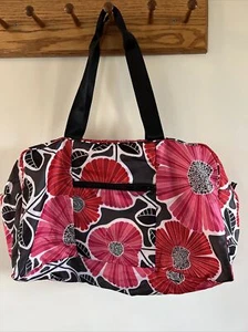 Vera Bradley Collapsible Nylon Duffel Bag, Cheery Blossoms Lightweight Packable - Picture 1 of 5