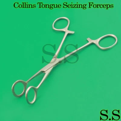 Pinzas quirúrgicas Collins de agarre de lengua mandíbulas de 6,5" de ancho 20 mm instrumentos Foto 1 de 3