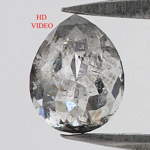 Diamante natural suelto en forma de pera 0,83 quilates 6,30 mm sal y pimienta diamante QL8506 - Imagen 1 de 8