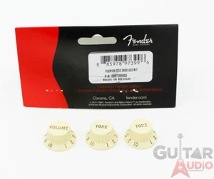 Genuine Fender ROAD WORN Strat/Stratocaster Knobs Aged White - 099-7209-000 - Picture 1 of 1