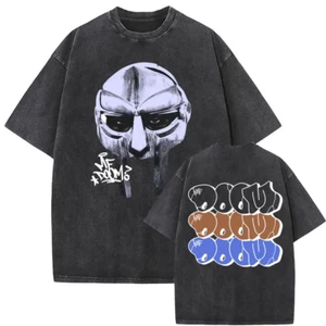 MF Doom Cotton Unisex T-Shirts Graphic Print Hip Hop Washed-Out Tees - Picture 1 of 37