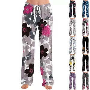Women's Allover Printed Home Pants Sleeping Pajama Pants Long Pants Pajama - Picture 1 of 42