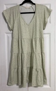 Vestido Babydoll Altar’d State Verde Claro Floral En Niveles Talla Grande Manga Corta - Imagen 1 de 11