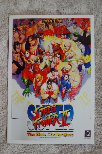 Street Fighter 2 Ryu Hadoken Retro Vintage Art CAPCOM Video Game  Merchandise Gamer Classic Fighting Cool Wall Decor Art Print Poster 12x18