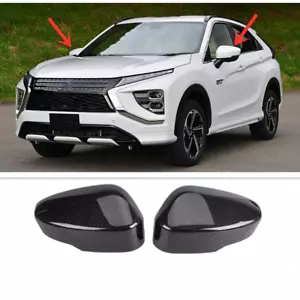 2X Carbon fiber Rearview Mirror Cover For Mitsubishi Eclipse Cross 2018-2023 - Picture 1 of 9