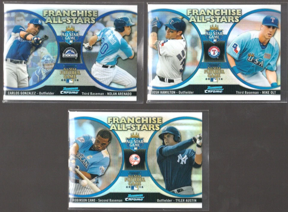 2012 Bowman Chrome франшиза все звезды карты Нолан Аренадо Джош Гамильтон + больше - Изображение 1 из 1