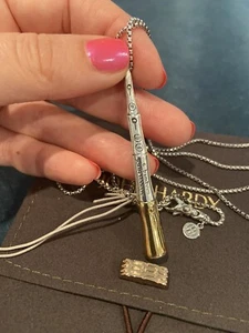 New $ 1500. John Hardy Bamboo Sterling Silver And 18k White Gold Necklace - Picture 1 of 12