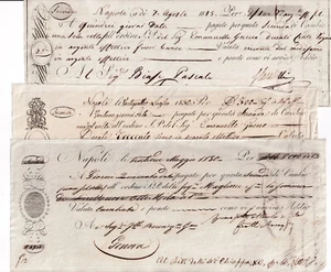 WW48-NAPOLI-LOTTO DI 3 CAMBIALI 1815/1830 - Bild 1 von 1