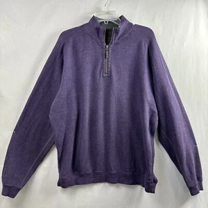 Tommy Bahama 1/4 Cremallera Grande Reversible Púrpura Gris Sudadera Suéter Pullover - Imagen 1 de 16