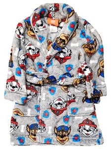 Gray Toddler Boys Paw Patrol Plush Fleece Bathrobe Bath Robe 2T - Picture 1 of 2