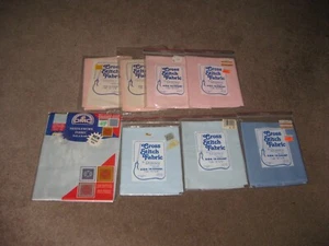Lot 8 Regency DMC 14 Count Aida Cotton Cross Stitch Fabric 12"x18" Pink Blue - Picture 1 of 1