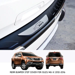 F REAR BUMPER STEP PROTECTOR SCRATCH GUARD PLATE CHROME ISUZU MUX MU-X 2012-2016 - Picture 1 of 6