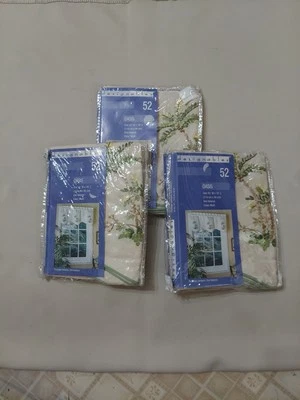 Designables Oasis Embroidered Palm Trees Curtain Valances NEW SET OF 3 44x18 - Image 1 of 4