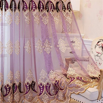 Estilo Europeo Bordado Chiles Elegante Encaje Transparente Cortinas Ventana T... Foto 1 de 4