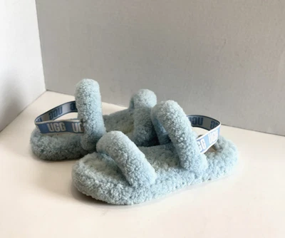 Ugg Oh Yeah Women's Slides Sheepskin Slipper Strap Sandals Light Blue Size 7.5 - Image 1 of 4