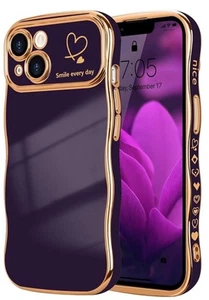 LCHULLE for iPhone 14 Case for Women Girls Cute Wave Frame Curly Shape with L... - Picture 1 of 5