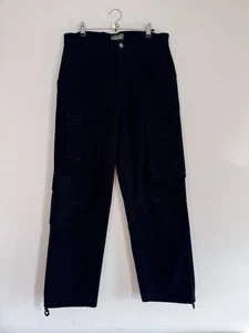 Ronning Heavy Cotton Cargo Trousers Black Size 32 Made in Portugal - Picture 1 of 6