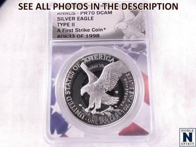 NobleSpirit (ME) 2021 W Eagle Silver Dollar Type 2 First Strike ANACS PR70 DCAM - Image 1 of 4