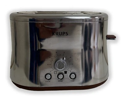 Krups Tostadora 2 Rebanadas Plata Arte Acero Inoxidable Cepillado Serie T11-A Puerta Frontal Foto 1 de 4