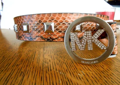 Michael Kors Snake Print & Rhinestone Size Large Belt NWT - Image 1 of 4