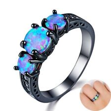 Women Small Round Ring Opal Birthstone Wedding Rings Fashion Finger Jewelry 1Pc