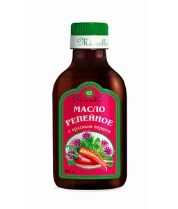 Natural burdock oil with red pepper against hair loss 100 ml, репейное масло - Picture 1 of 4