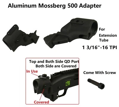 Алюминиевый адаптер для Mossberg 500 590, поворотный порт сверху и с обеих сторон, с винтом - Изображение 1 из 2