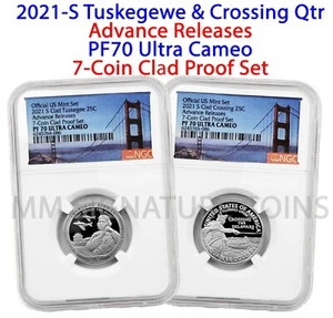 2021-S NGC PF70 Ultra Cameo Advance Releases Quarter Pair from 7-Coin Clad Set - Picture 1 of 3