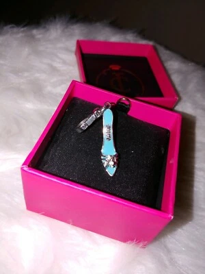 Retired Juicy Couture Collector's Charm Open Toe Turquoise High Heel W/Faux... - Image 1 of 4