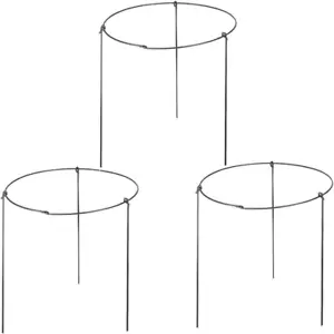 (Pack of 3) Garden Plant Support Rings, 5.5" Wide X 11" High, 3 Legs - Picture 1 of 7