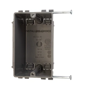 10 piezas 1-Gang 20 Cu In Nuevo Trabajo ETL Clavo en Interruptor Eléctrico y Caja de Salida Gris - Imagen 1 de 5