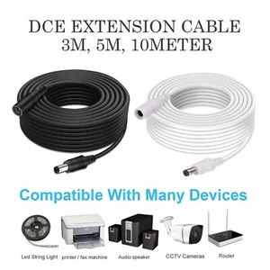 Power Extension Cable for 12V DC 3m 5m 10m CCTV LED & Adapters 2.1mm*5.5mm Jack - Picture 1 of 16