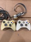 Microsoft Xbox 360 Wireless And Wired Controller And Mic 2 Controllers Original
